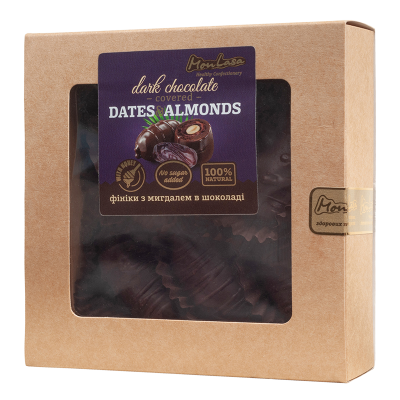 MonLasa - Dark Chocolate Dates with Whole Roasted Almonds