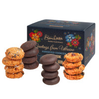 MonLasa - Gift set of gluten-free craft cookies “Greetings from Ukraine” in the style of Petrykivka without added sugar