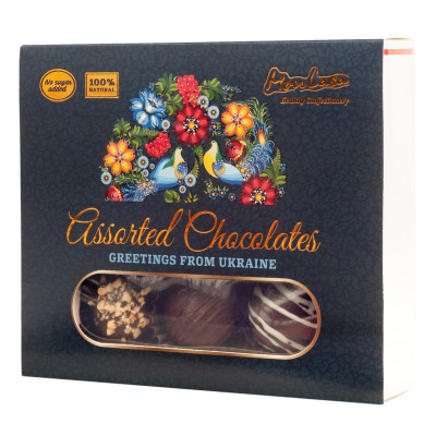 MonLasa - Set of premium craft chocolates without added sugar “Greetings from Ukraine” 