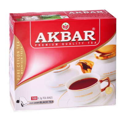 Чай Akbar Black tea пакетированный 100x2гр