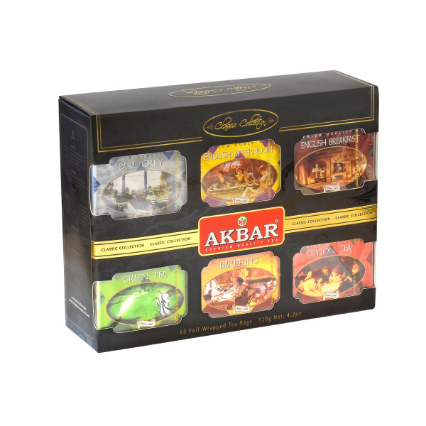 Чай Akbar Classic Collection подарочный набор в индивидуальных конвертиках из фольги 60х2г